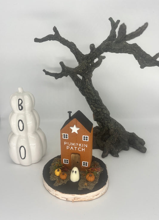 Sculpted ghost pumpkin patch