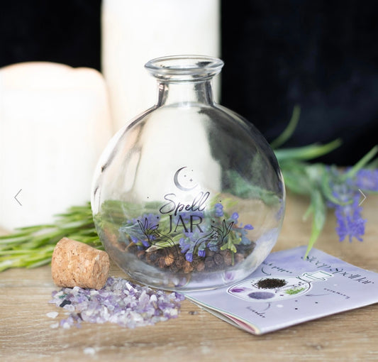 GLASS SPELL JAR WITH RECIPE BOOKLET