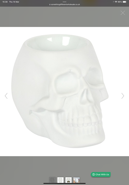 WHITE SKULL OIL/WAX BURNER