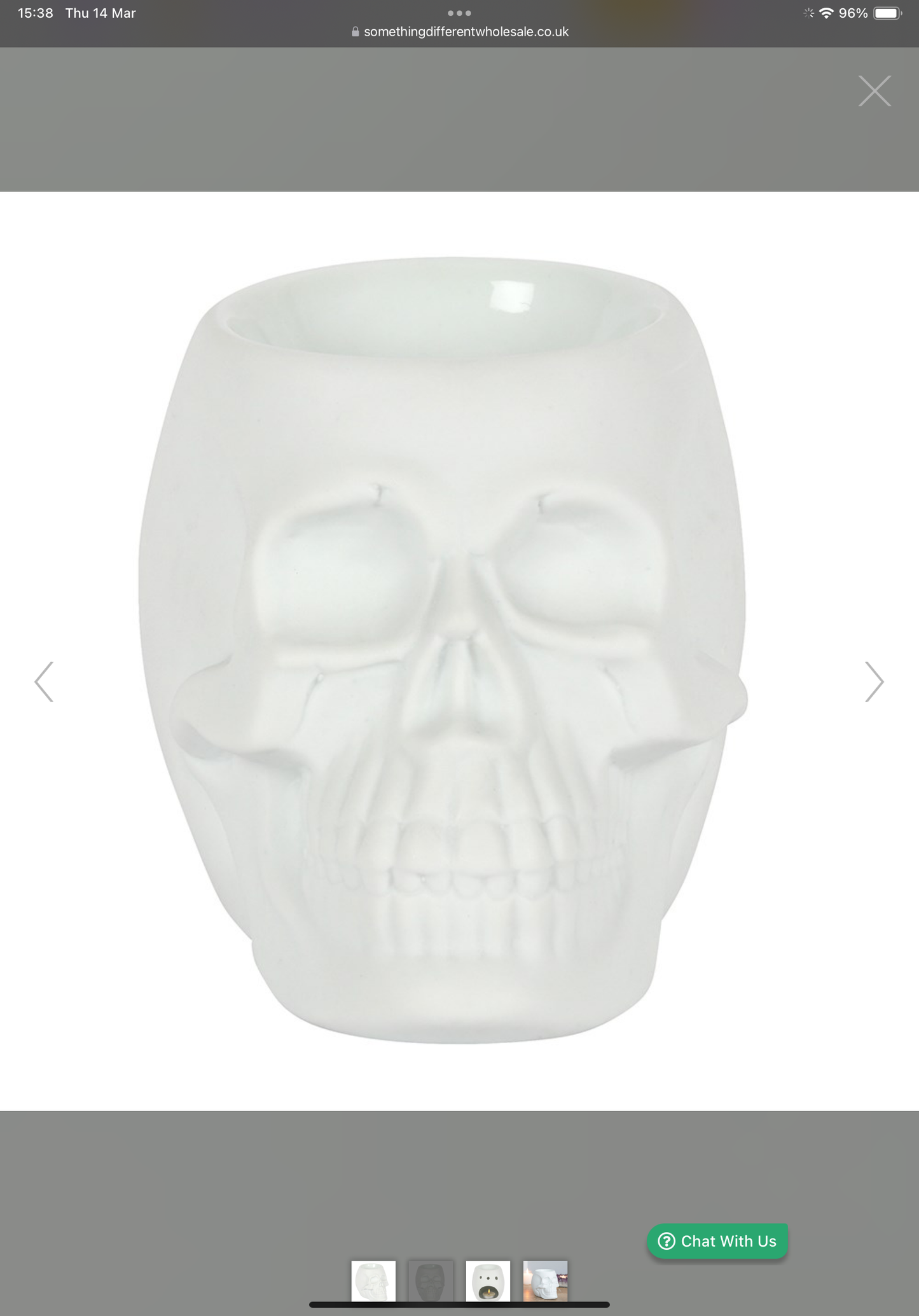 WHITE SKULL OIL/WAX BURNER