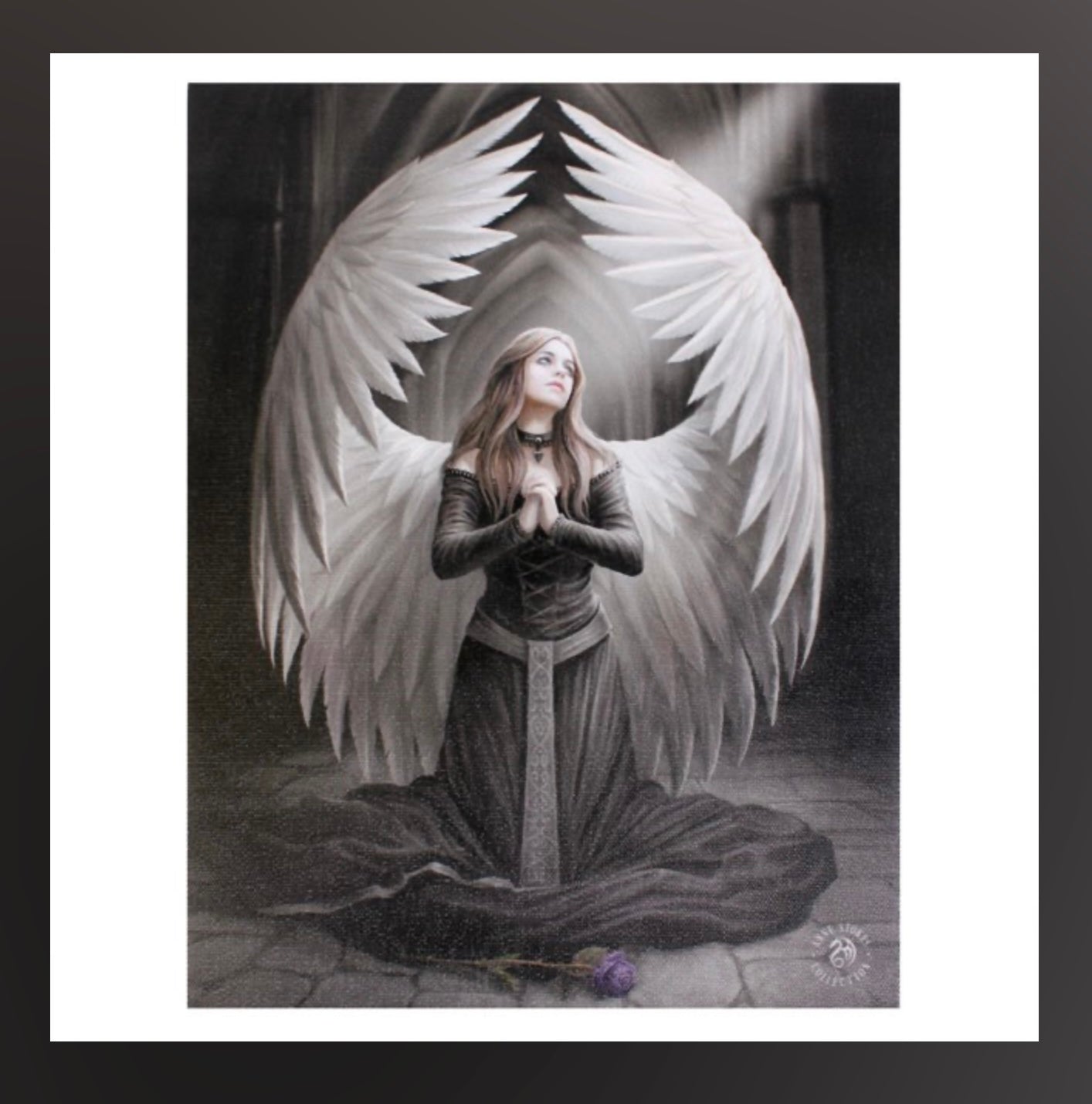 PRAYER FOR THE FALLEN CANVAS PLAQUE BY ANNE STOKES 19x25cm