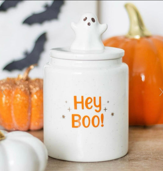 HEY BOO GHOST STORAGE JAR