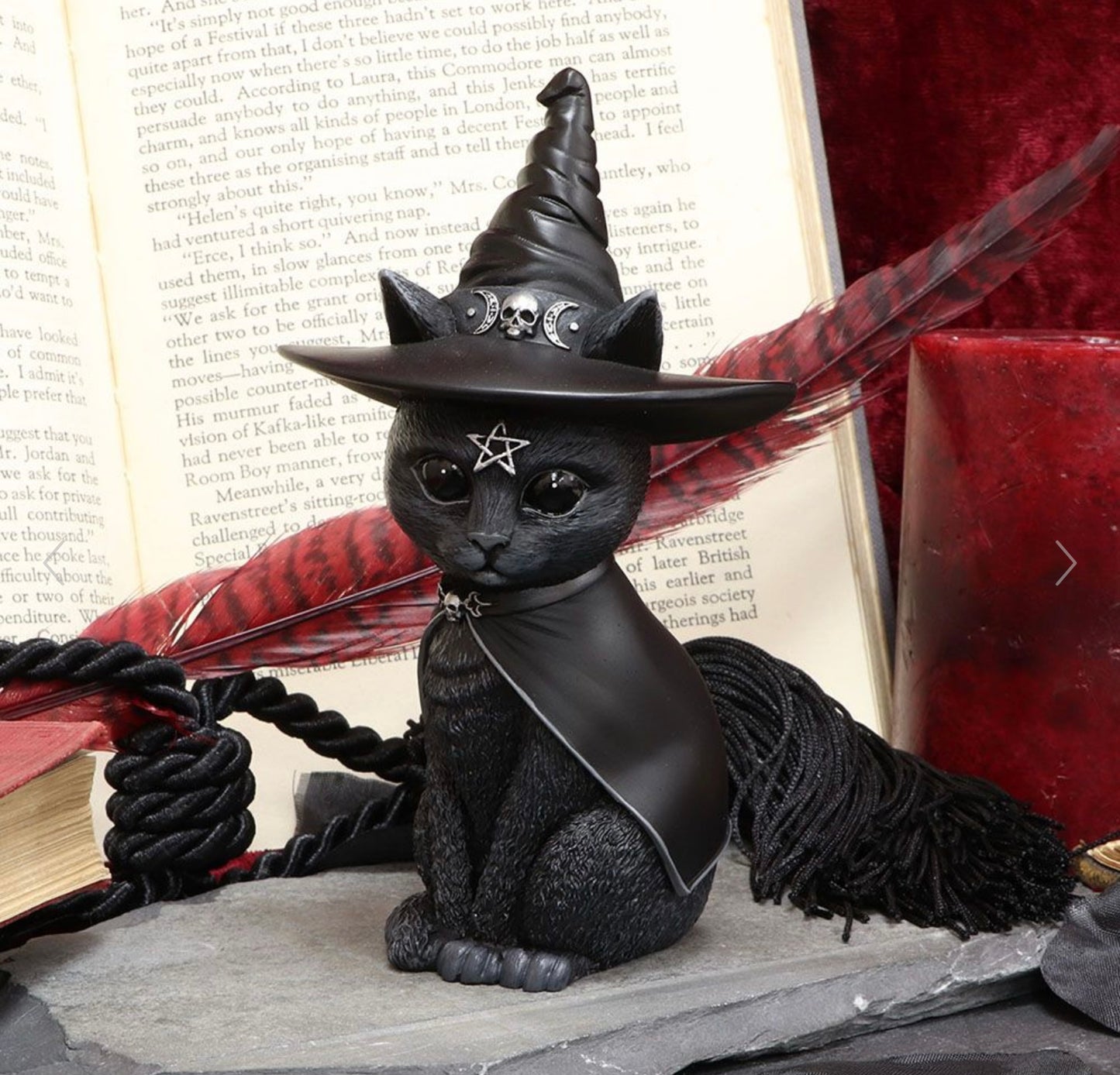 Purrah 13.5cm Purrah Witches Hat Occult Cat Figurine