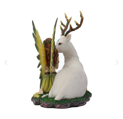 Adoration 23.5cm Adoration stag and spring fairy medium figurine