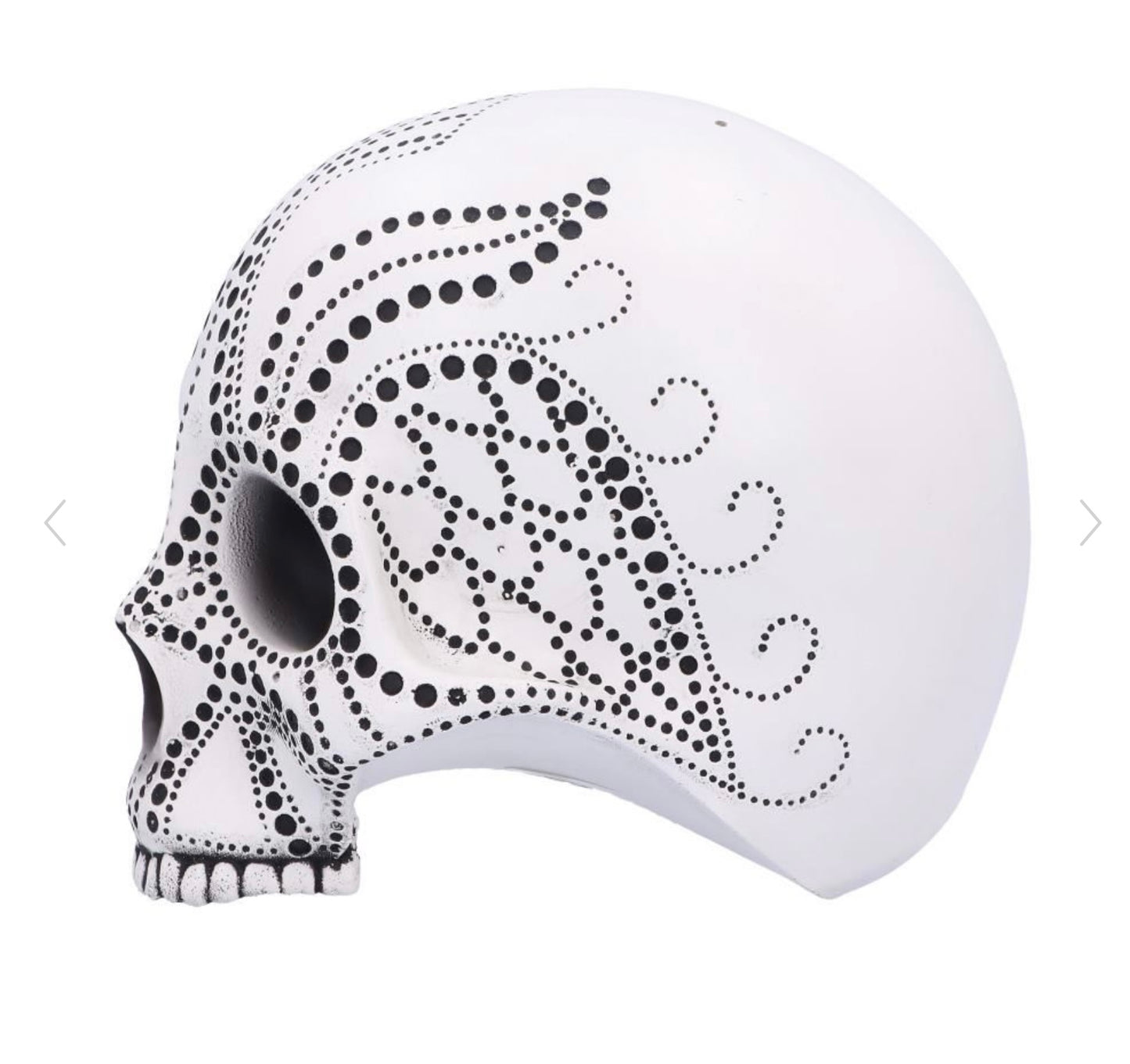 Pointillist skull figurine (Large) 13.8cm