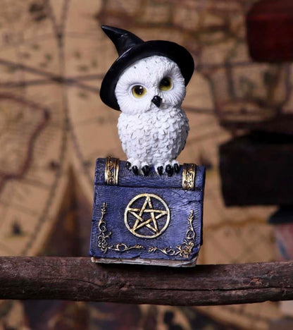 Avian owl  Spell book figurine   (Blue) 12.5cm