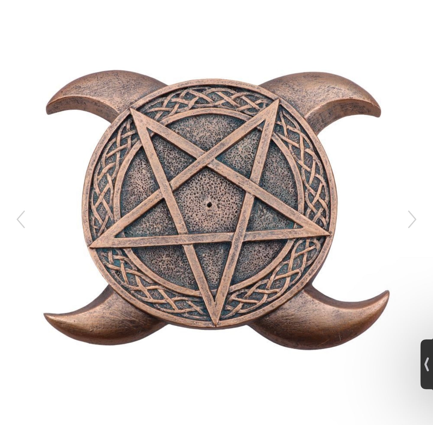 Bronze Triple Moon Pentacle Incense Burner 15.5cm