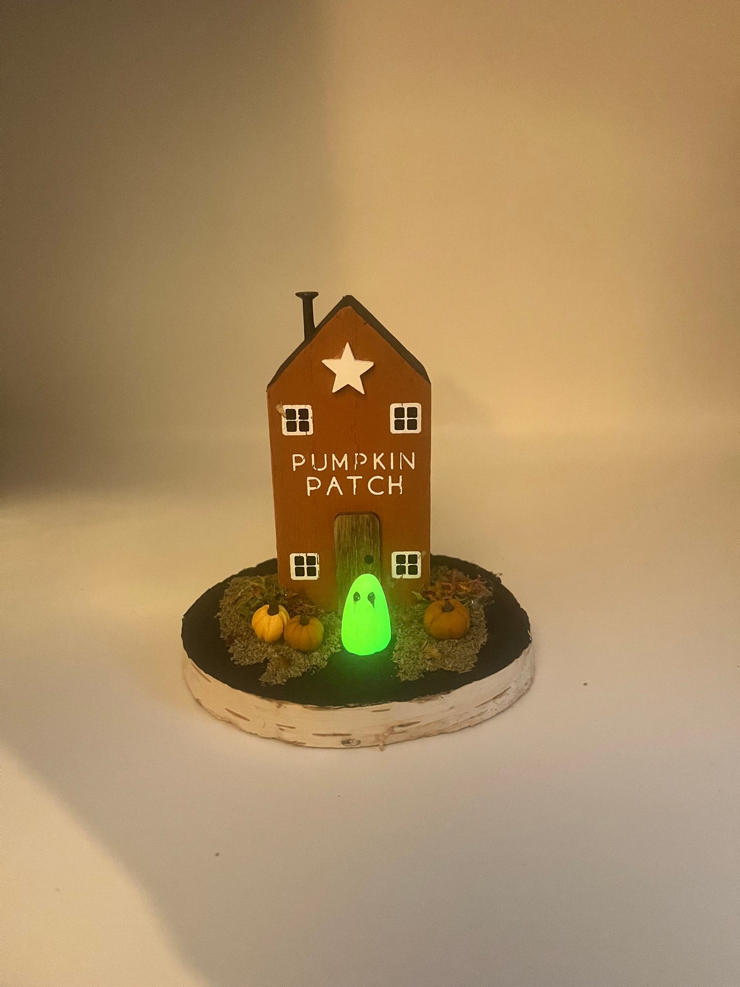 Sculpted ghost pumpkin patch